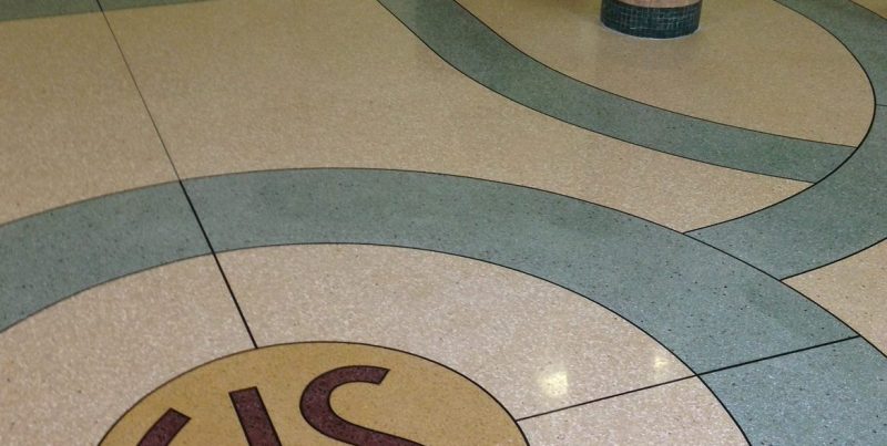 Natural stone patterned flooring with a seamless finish